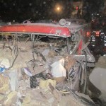 برخورد اتوبوس با ساختمان در تهرانپارس